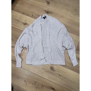 Express Womens Gray Metallic Knit Batwing Open Front Cardigan Sweater Small S